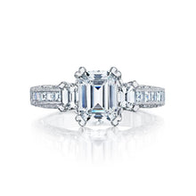 Load image into Gallery viewer, Tacori Engagement Ring Tacori 0.70ctw Emerald Diamond Classic Crescent Ring 18K