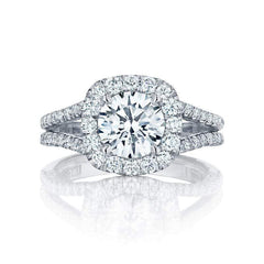 Tacori Engagement Ring Tacori 0.73ctw Diamond Petite Crescent Split Half Way Ring 18K