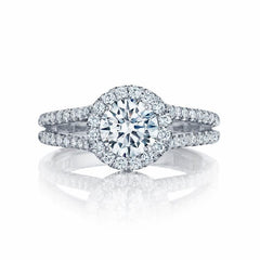 Tacori Engagement Ring Tacori 0.79ctw Diamond Petite Crescent Split 1/2 Way Ring 18K