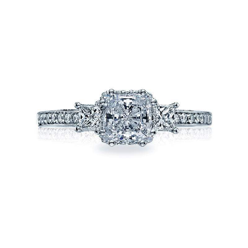 Tacori Engagement Ring Tacori Dantela Three Stone Princess Cut Diamond Ring 18K