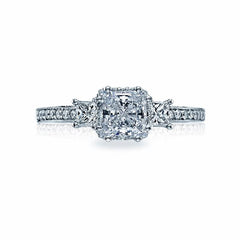Tacori Engagement Ring Tacori Dantela Three Stone Princess Cut Diamond Ring 18K